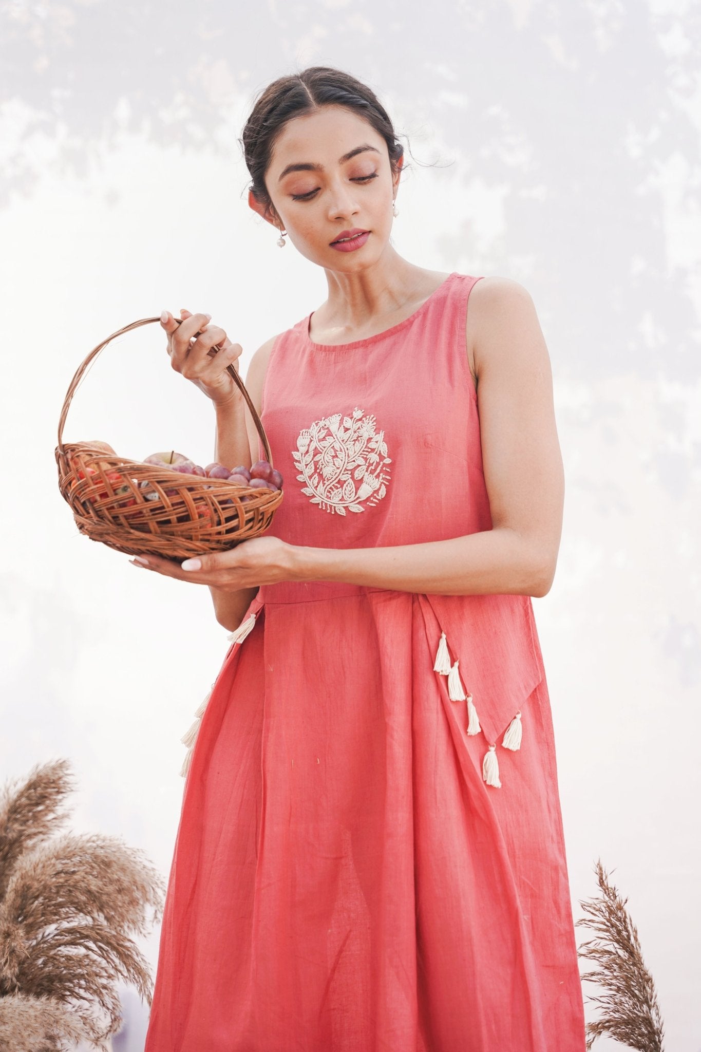Hand Embroidered Handloom Cotton Dress - Spin Wheel